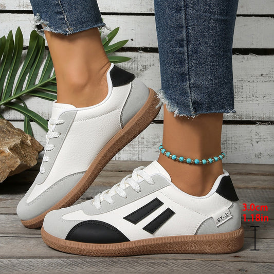Womens Retro Flat-Soled Plus-Size Sneakers