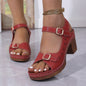 Womens Casual Retro Plus-Size Thick-Soled Sandals