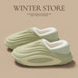 Womens Thick-soled Waterproof Non-slip Fleece-lined Insulated Cotton Shoes