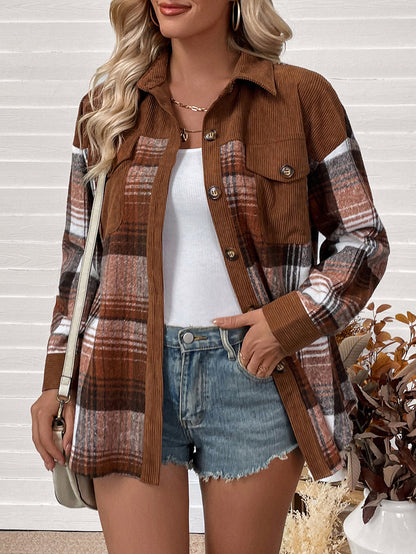 Women's Contrast Color Casual Style Shirt Autumn
