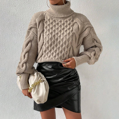 Twist Thread Solid Color Loose Sweater