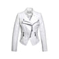 New Women's Leather Top Coat European And American Fashion Motorcycle Slim Fit Short Leather Jacket Jacket Zipper One Generation