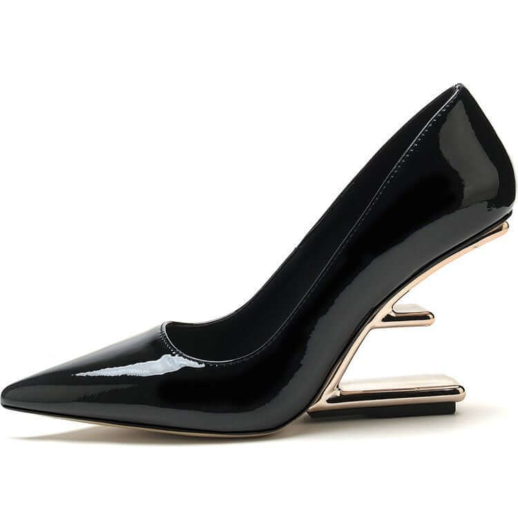 Ladies' Shallow Pointed Toe Stylish High Heels Product information: Pattern: solid color Lining material: pu Applicable sports: Hiking Color: Black Upper height: low top Heel height: high heels [6-8cm (inclusive)] Heel shape: flat heel Size: 34, 35, 36, 3