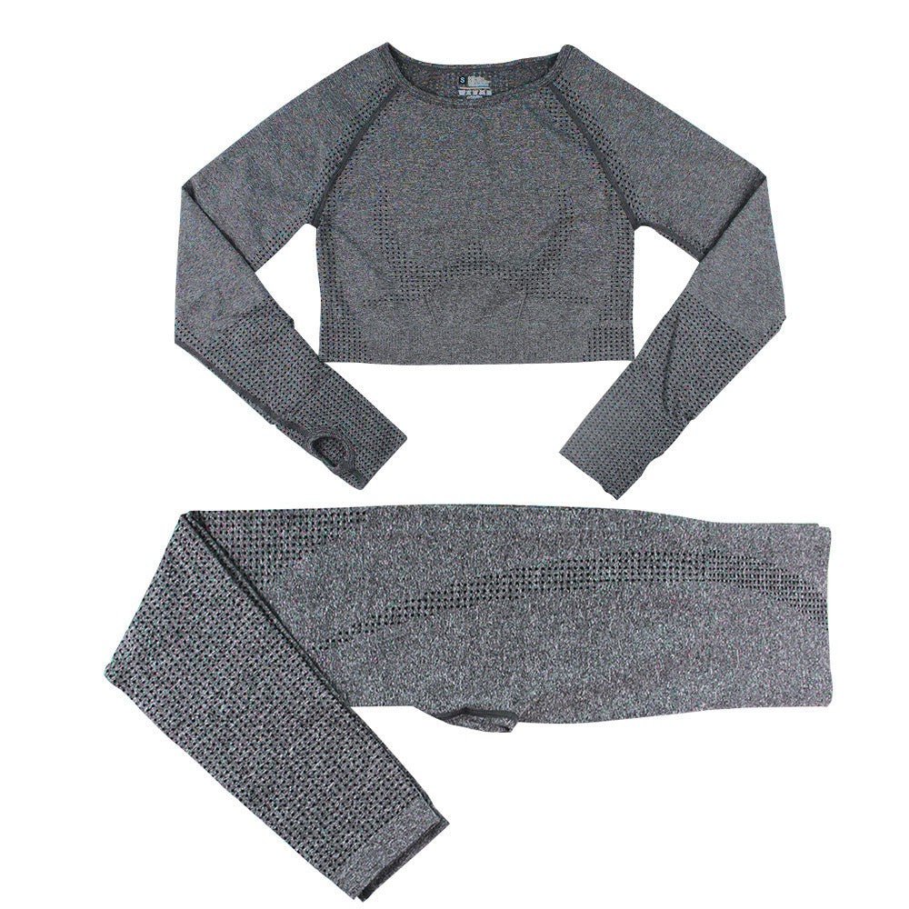 Seamless Knitted Dot Yoga Suit For Women