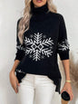 High Collar Christmas Sweaters Women's Clothing