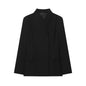 Women's Long Sleeved Shirt Black Slim-fit Suit Jacket