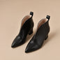 Womens High-heeled Martin-style Ankle Boots With A V-cut