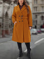 Women's Plus Size Solid Color Woolen Coat