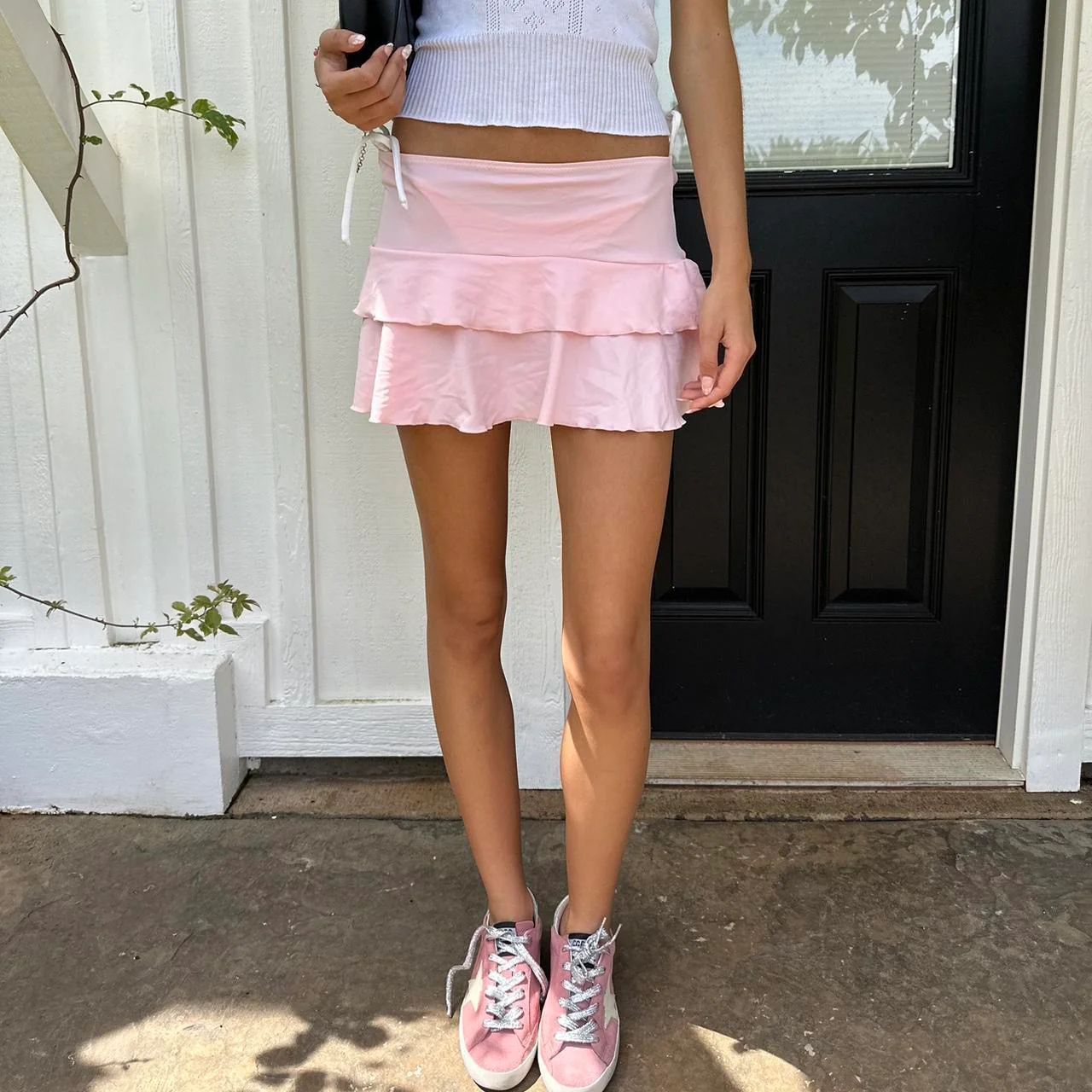 Multi-layer Short Skirt Hot Girl Navel Print Stitching