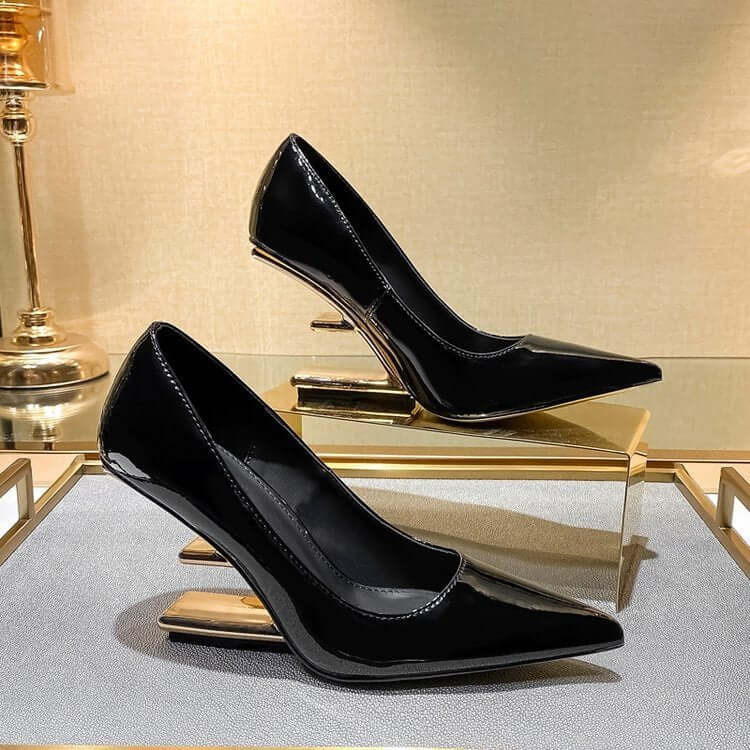 Ladies' Shallow Pointed Toe Stylish High Heels Product information: Pattern: solid color Lining material: pu Applicable sports: Hiking Color: Black Upper height: low top Heel height: high heels [6-8cm (inclusive)] Heel shape: flat heel Size: 34, 35, 36, 3