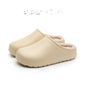 Womens Fleece-Lined Waterproof Thick-Soled Cotton Slippers