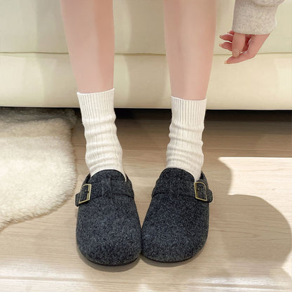 Womens Stylish Casual Wool And Cotton Slippers