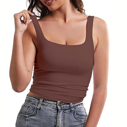 Square Collar Beauty Back Outer Wear Inner Wear Sleeveless Sling