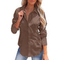 Pure Color All-matching Office Temperament Shirt Top