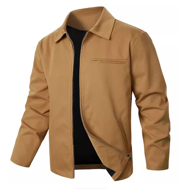Men's Jacket Solid Color With Zipper Windproof Fashion Men's