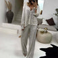 Fashion Casual Women's Clothing Sequin Coat Trousers Top Suit