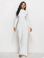 Round Neck Long Sleeve Wide Leg Jumpsuit
