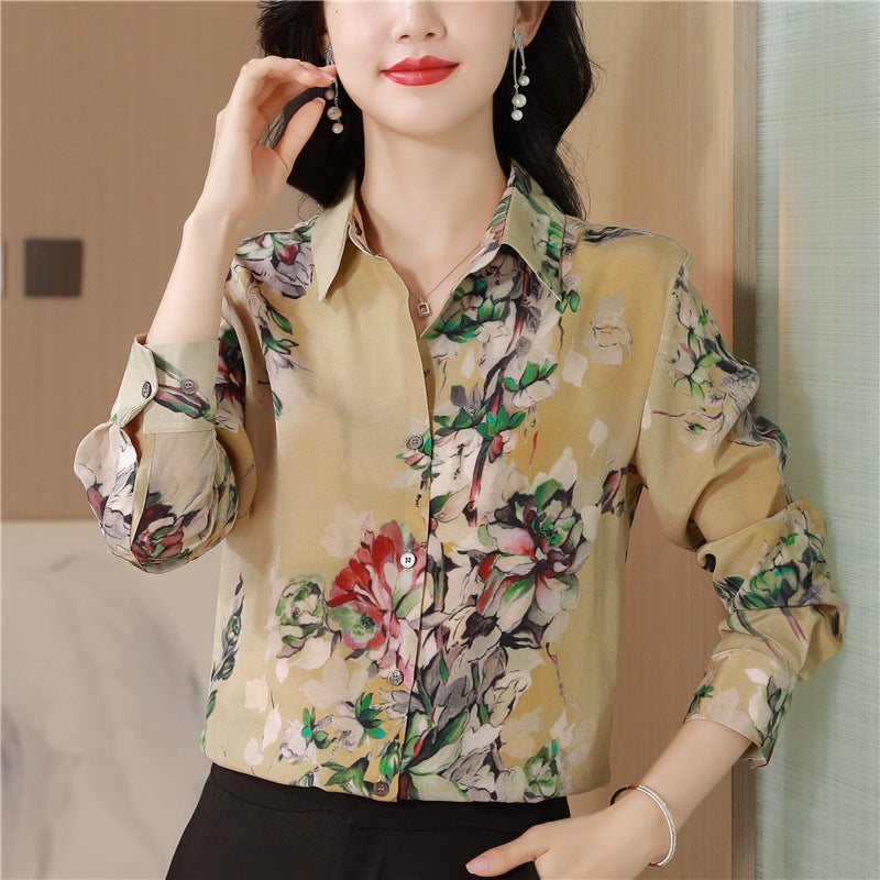Women's Casual Loose French Printed Shirt