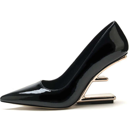 Ladies' Shallow Pointed Toe Stylish High Heels Product information: Pattern: solid color Lining material: pu Applicable sports: Hiking Color: Black Upper height: low top Heel height: high heels [6-8cm (inclusive)] Heel shape: flat heel Size: 34, 35, 36, 3