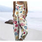 Women's Summer Digital Printing Button Casual Suspender Trousers
