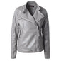 Stand Collar Side Zipper Leather Coat Motorcycle Jacket