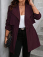 Drawstring Large Lapel Mid-length Trench Coat