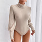High Collar Long Sleeve Slim-fit Elegant Jumpsuit