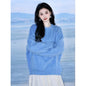 Loose And Lazy Style Klein Blue Furry Pullover