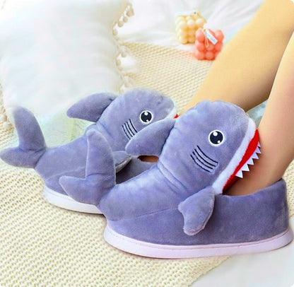 Cotton Slippers With Warm Plush Heel Padding