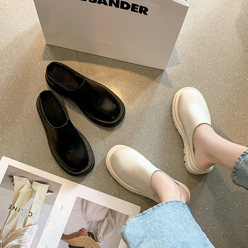 Womens Chunky-soled Closed-toe Mules For Casual Wear