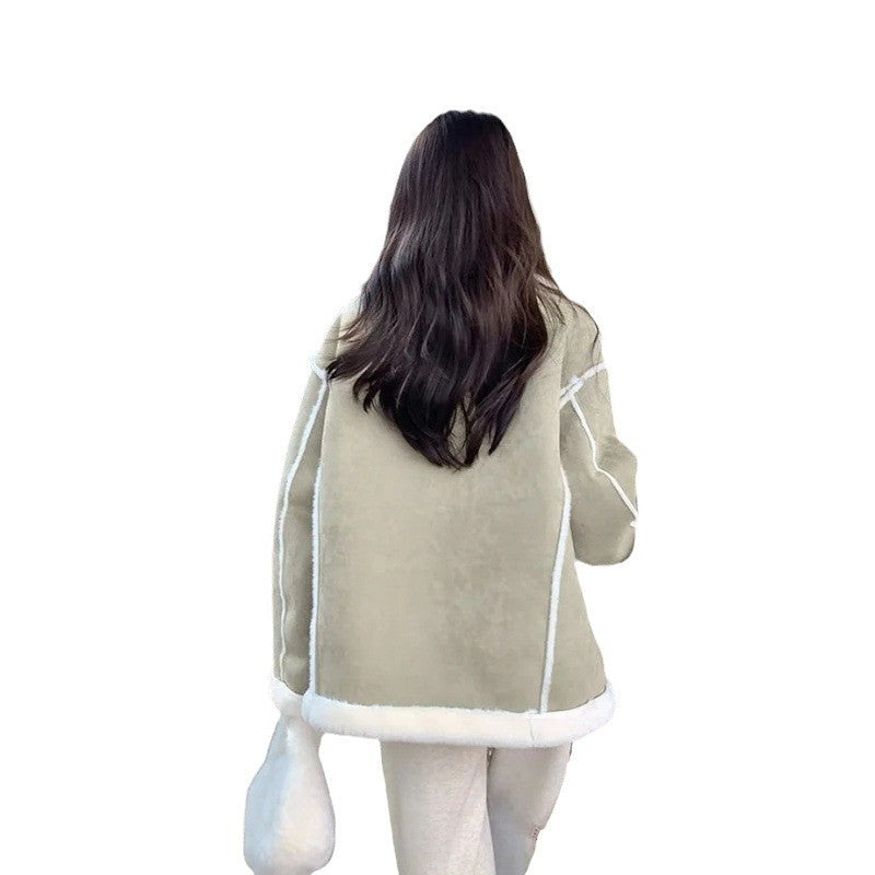 Lamb Plush Coat Women's Long Sleeve