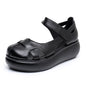 Womens Genuine Leather Closed-Toe Roman Sandals