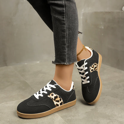 Round Toe Lace-up Vintage Leopard Print German Training Shoes Vintage Leopard Print Training Shoes – Round Toe Lace-up Vintage Leopard Print Training Shoes, Step out in style with . Round toe, lace-up design combines fashion and comfort for casual, sporty