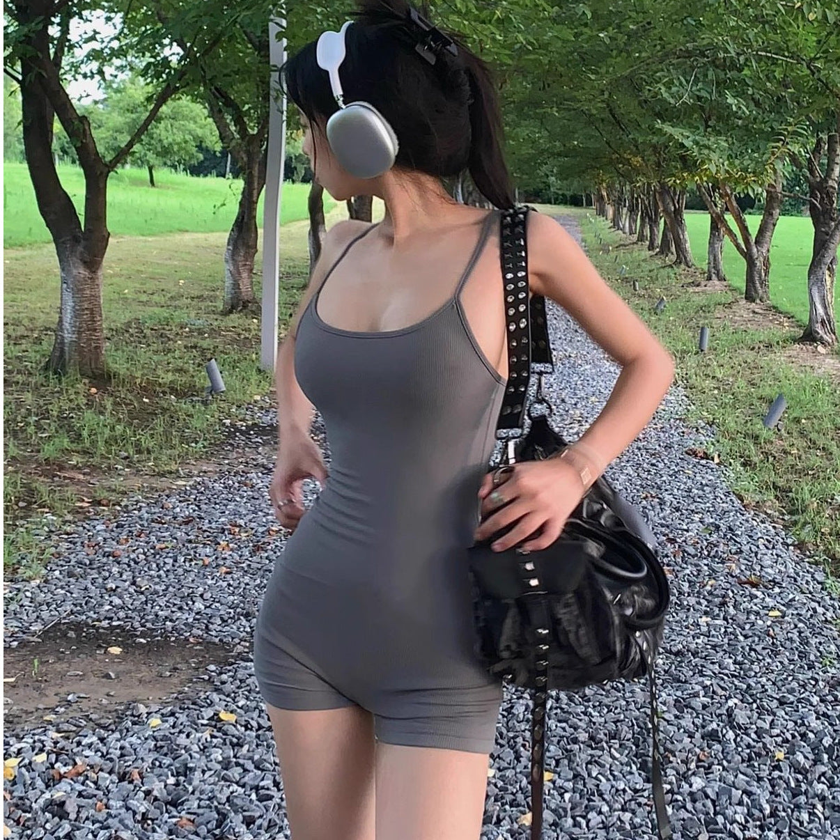 All-matching Summer Waist Bag Slim Fit Sweet And Spicy Niche One-piece Shorts