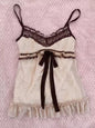 Fashion Sexy Hot Girl Striped Lace Bow Sweet Women's Sling