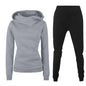 Ladies Hooded Sweater Casual Suit Two-piece Set