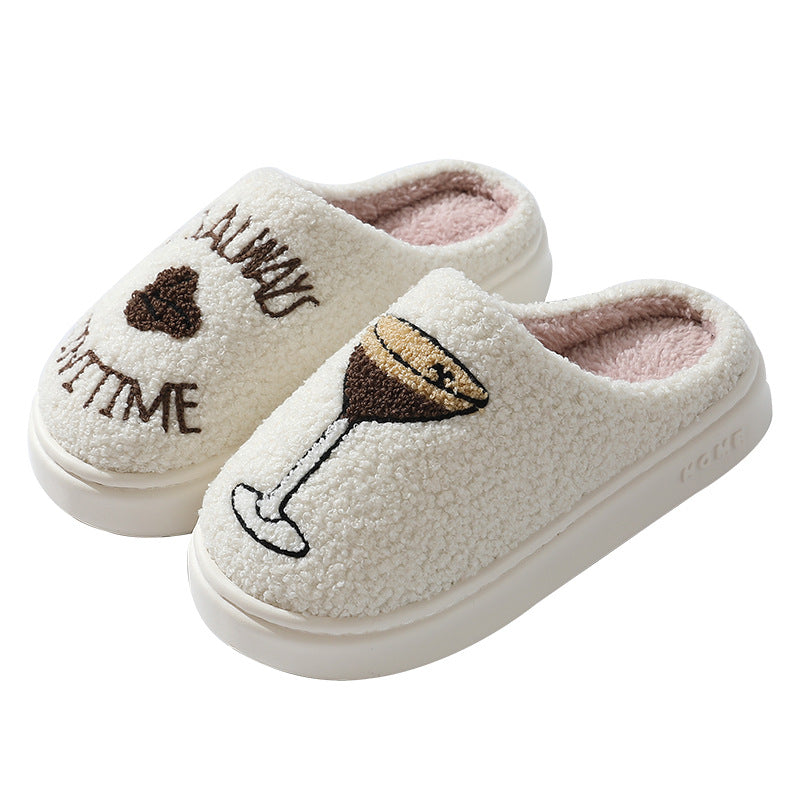 Couples Thick-soled Warm Cotton Slippers