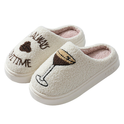 Couples Thick-soled Warm Cotton Slippers