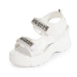 Womens Rhinestone Lettered Wedge-Heel Casual Sandals