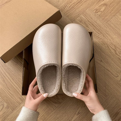 Non Slip Closed Toe Thick Soled Height Increasing Insulated Cotton Slippers