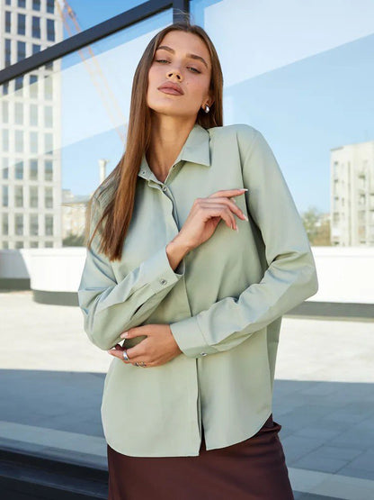 Foreign Trade Shirt Design Blouse Versatile Casual Long Sleeve