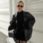Women's Elegant Suit Collar Loose Leather Coat
