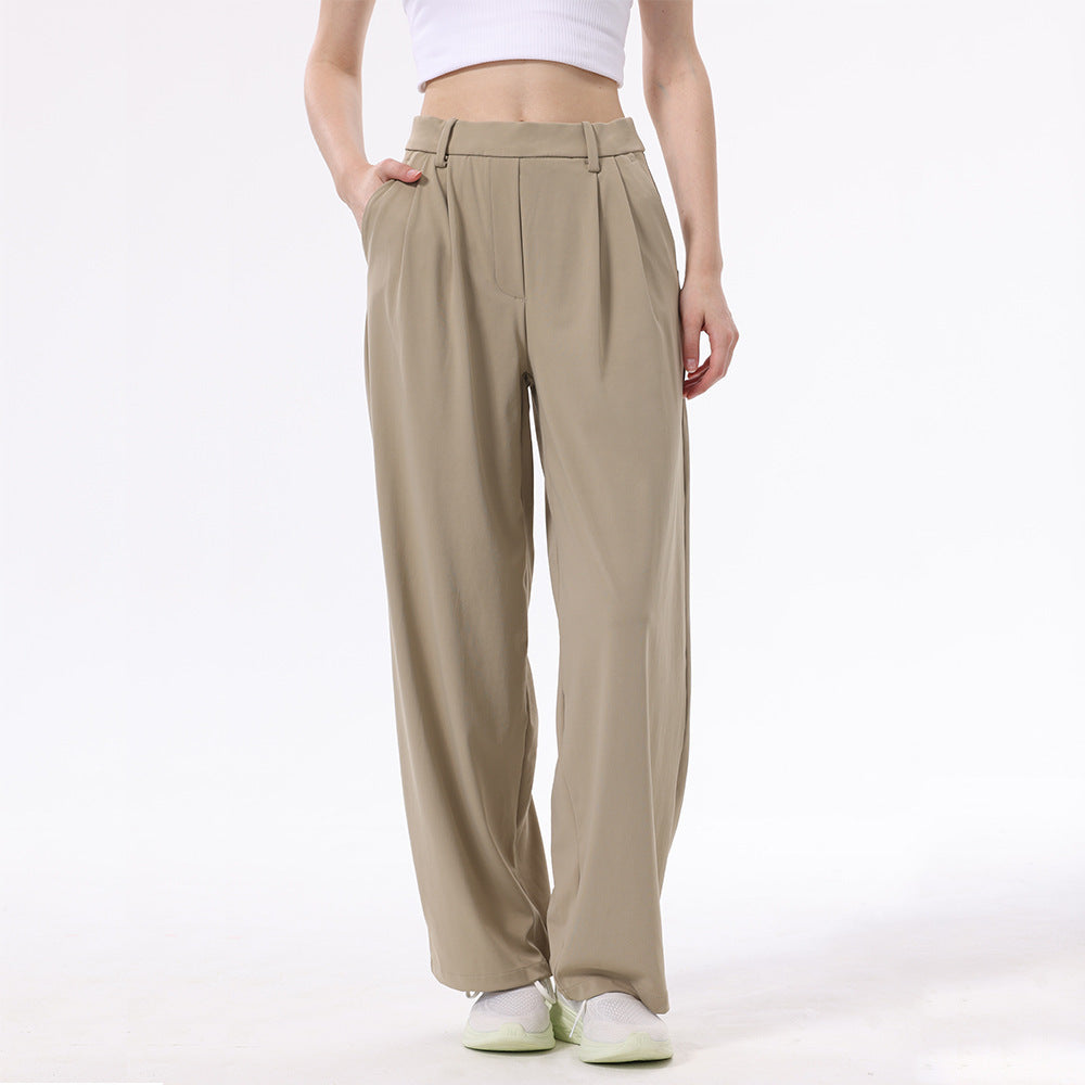 High Waist Drooping Loose Sports Straight Pants Commute Leisure Suit Pants