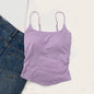 Women's Pure Color Casual Versatile Sling Pleated With Chest Pad Vest