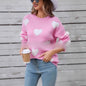 Fashion Women's Wear Love Long Sleeve Knitted Sweater