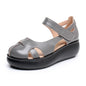 Womens Genuine Leather Closed-Toe Roman Sandals