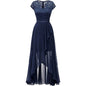 New Elegant Lace Party Dress, Ladies' Long Formal Evening Dress, Floral Embroidery Bridesmaid Dress