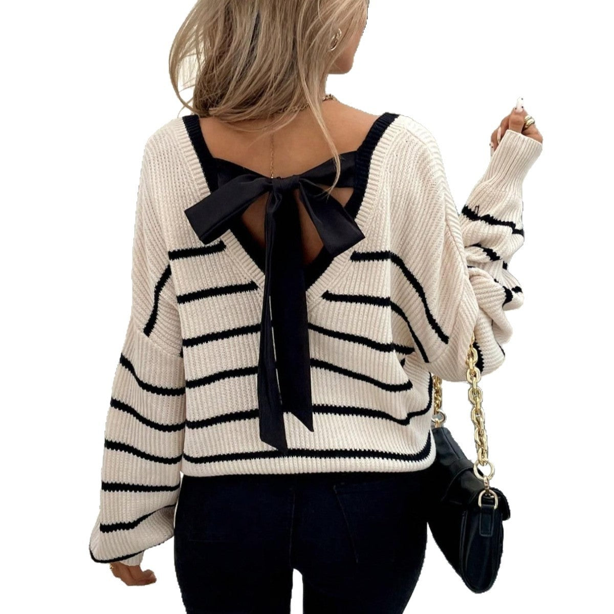 Summer Fat Sister Belly Covering Idle Style Chic Striped Top