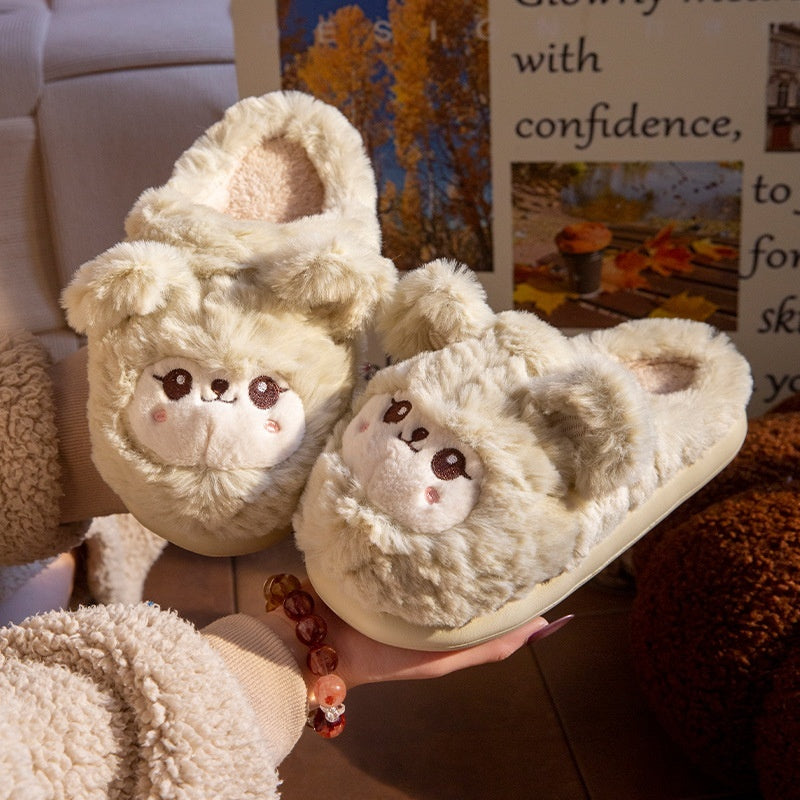 Cute, Non-slip, Warm, And Thick-soled Plush Slippers