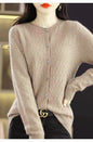 Round Neck All-matching Korean Style Casual Sweater Coat